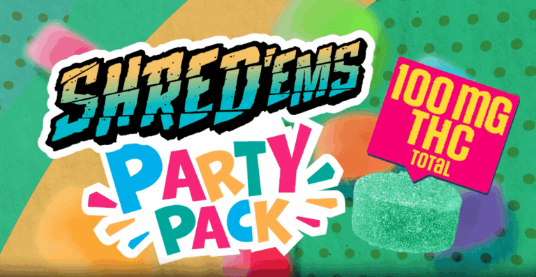 shred, shredems, sourz by spinach, party pack, superberry lemonade, red apple peach, mango lime, shark attack, cannabis, thc, edibles, gummies
